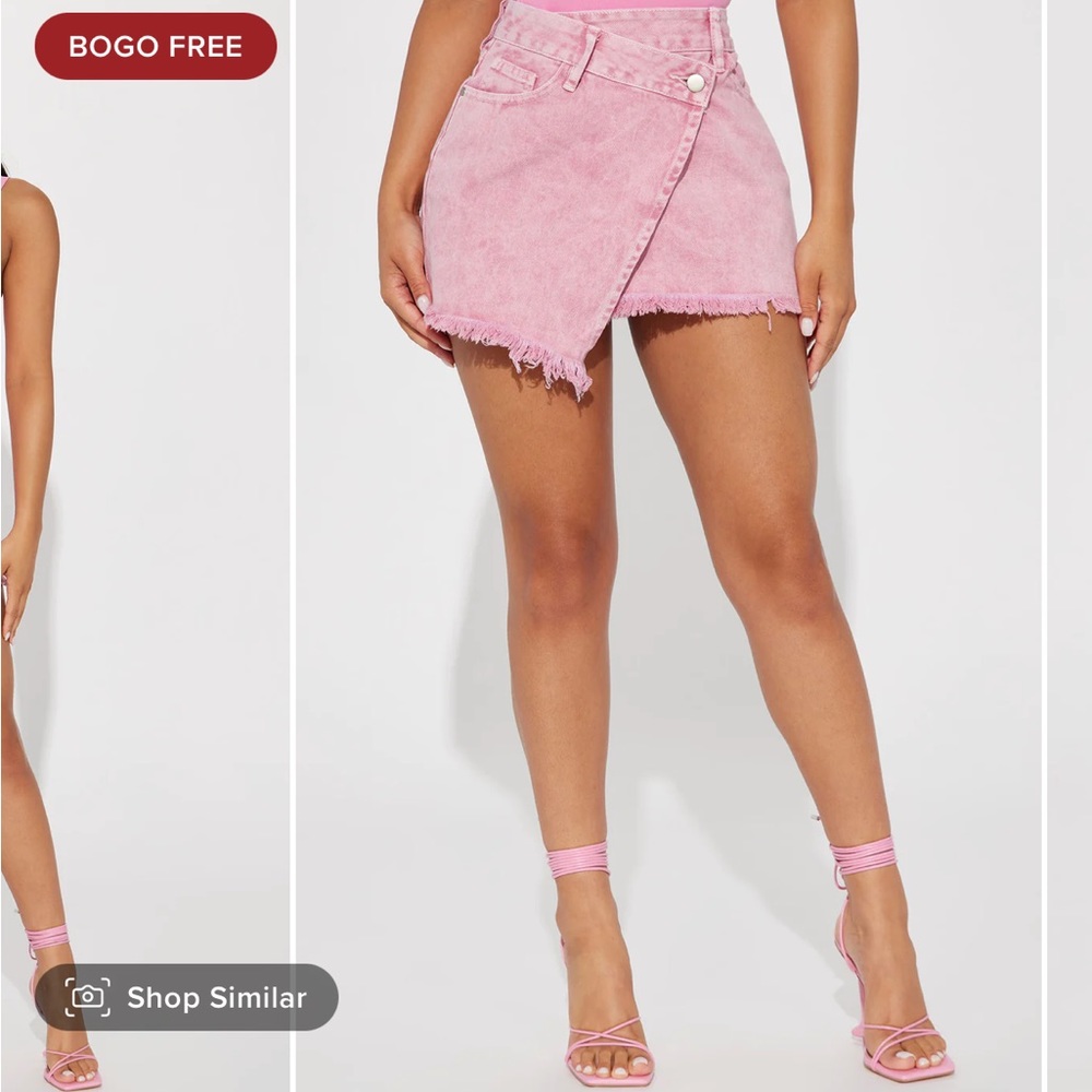 Asymmetrical denim skirt